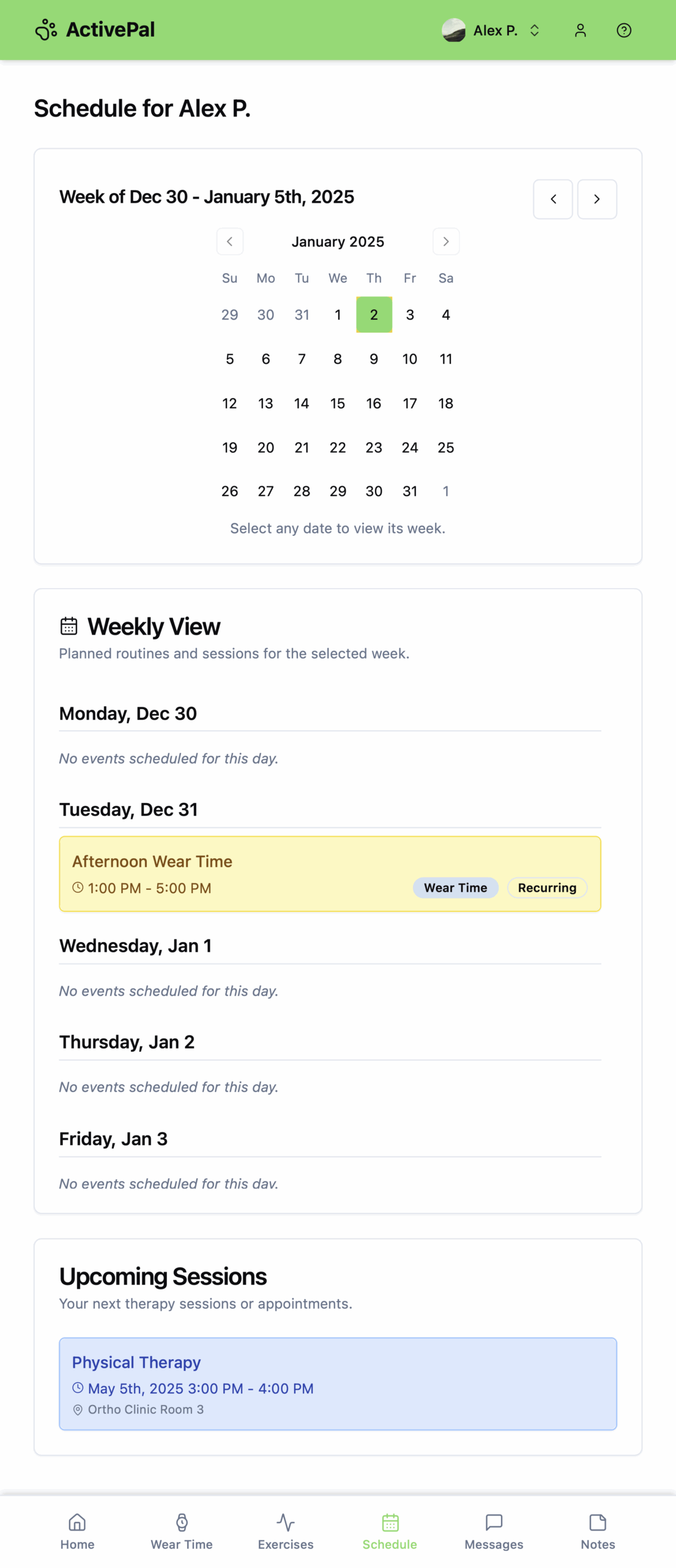 ActivePal Schedule